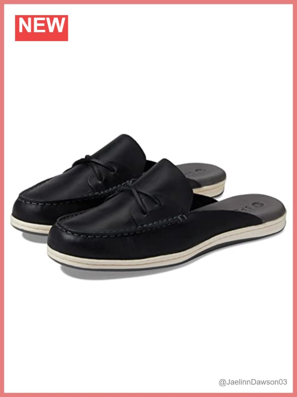 Women's Leather Mule Boat Shoes Memory Foam Slip-On